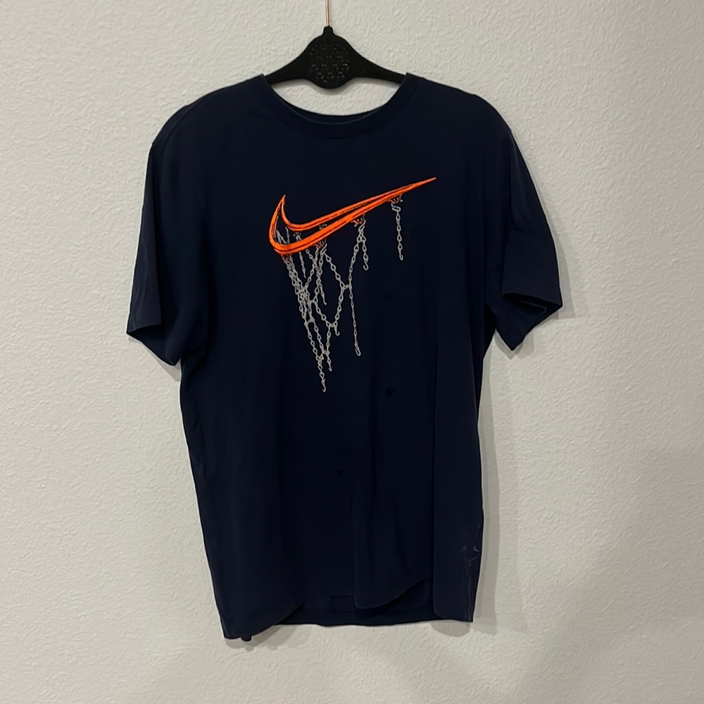 NIKE shirt color blue with NBA theme